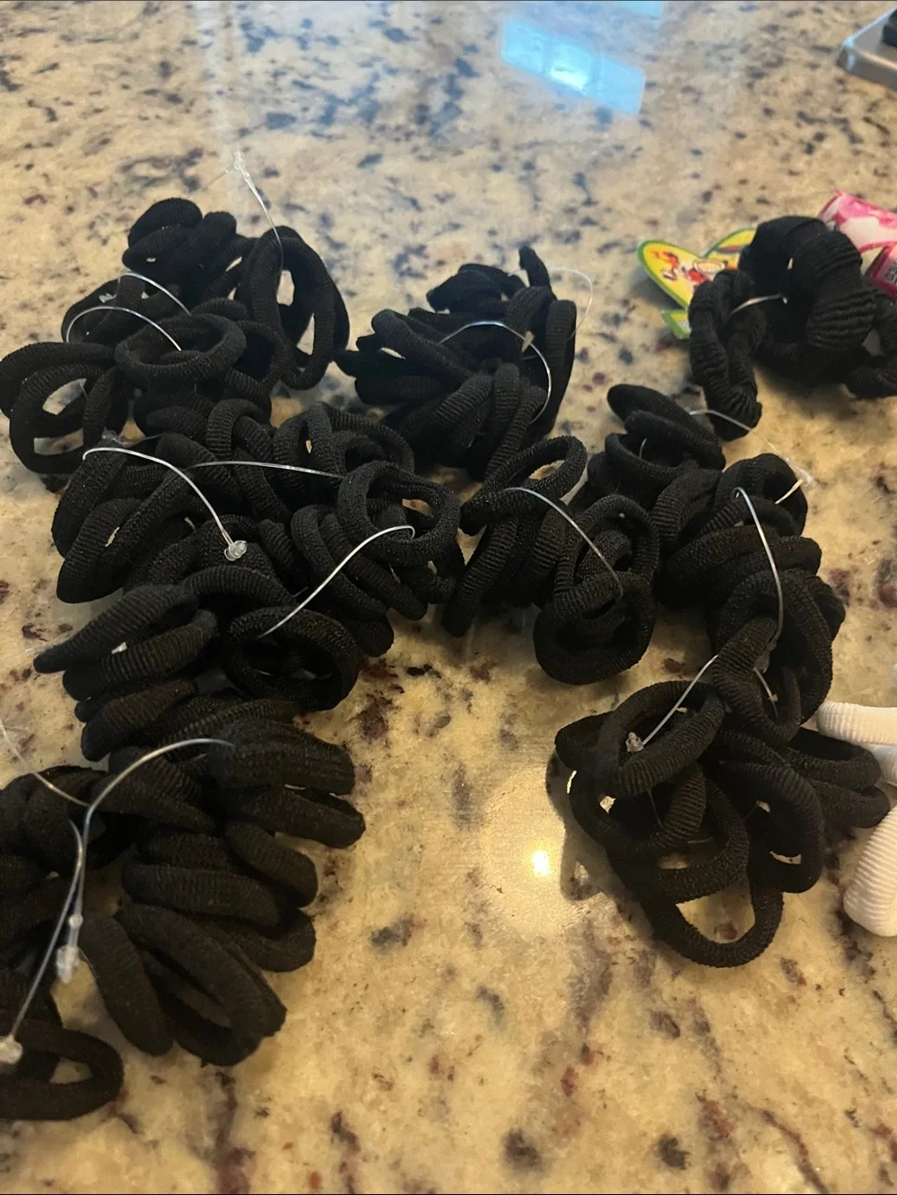 Kids Elastic Hair Ties - Black, White & Multicolor Ponytail Holders